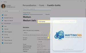cách thay đổi font chữ windows 11