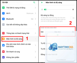 cách thay đổi gam màu màn hình