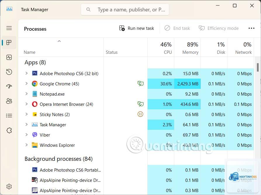 cách thay đổi giao diện task manager