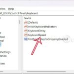 cách thay đổi keyboard settings registry