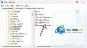 cách thay đổi keyboard settings registry