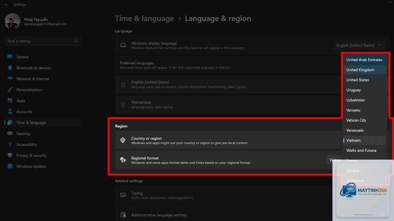 cách thay đổi khu vực windows 11 - Hình 2
