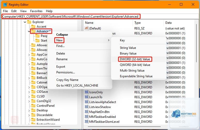 cách thay đổi kích thước taskbar bằng registry - Hình 2