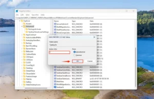 cách thay đổi kích thước taskbar bằng registry