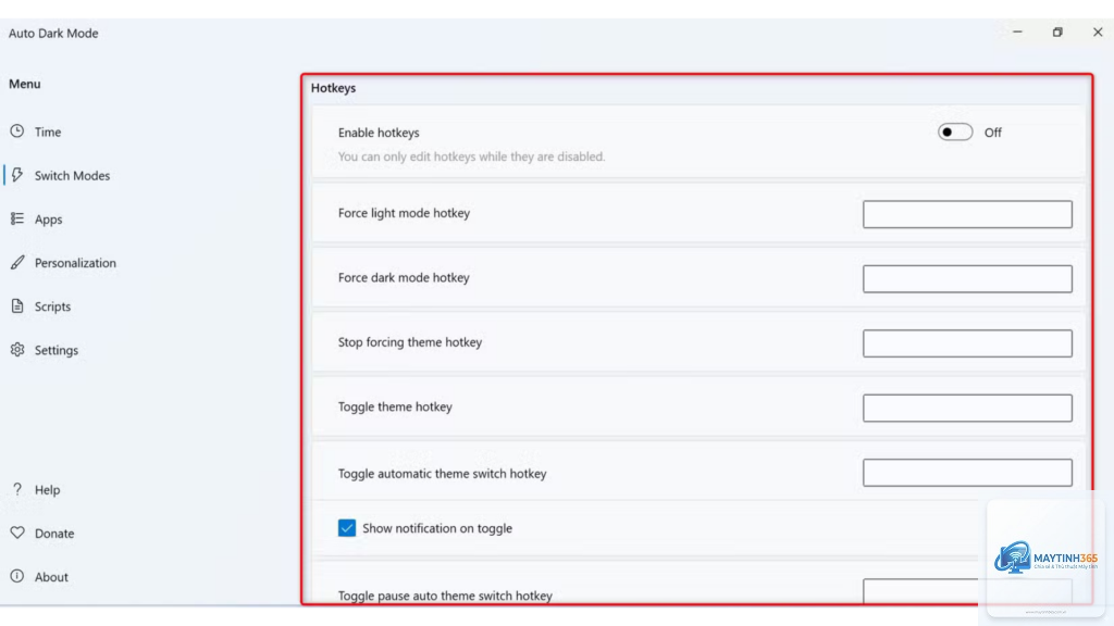 cách thay đổi light mode bằng registry