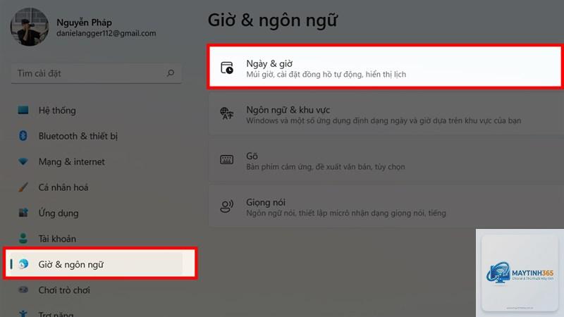 cách thay đổi ngày giờ windows 11