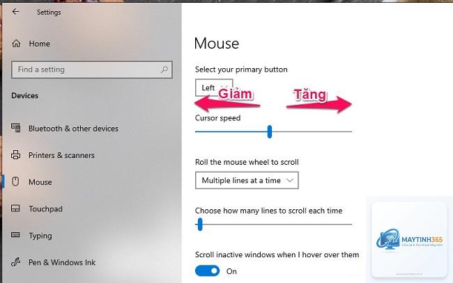 cách thay đổi tốc độ chuột windows 11