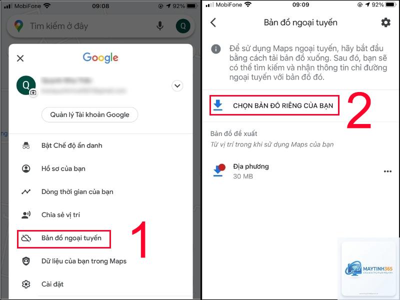 cách thay đổi vị trí lưu offline maps