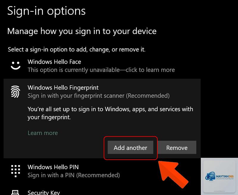 cách thêm dấu vân tay windows hello - Hình 4