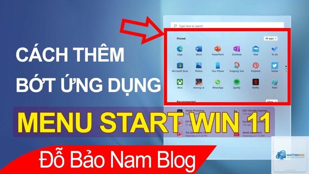 cách thêm ứng dụng vào start menu