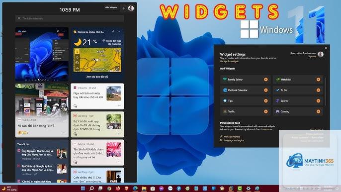 cách thêm widget vào taskbar
