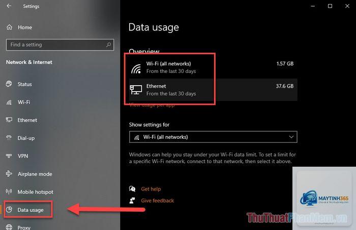 cách theo dõi ethernet usage