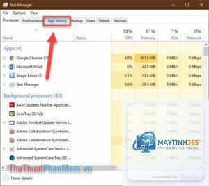 cách theo dõi mạng bằng task manager