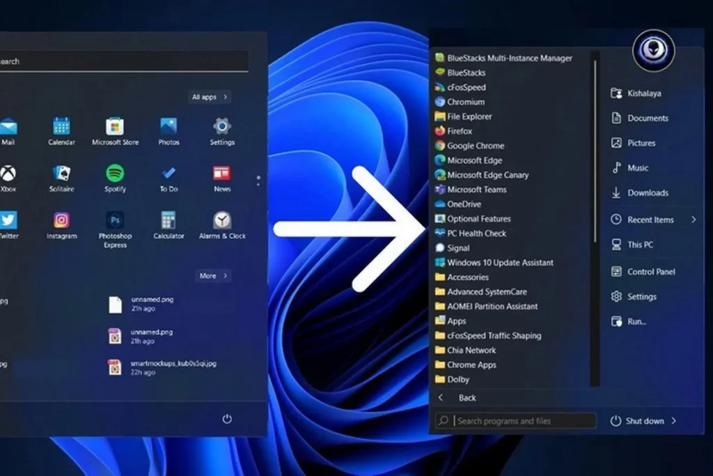 cách thiết kế start menu cho lập trình viên