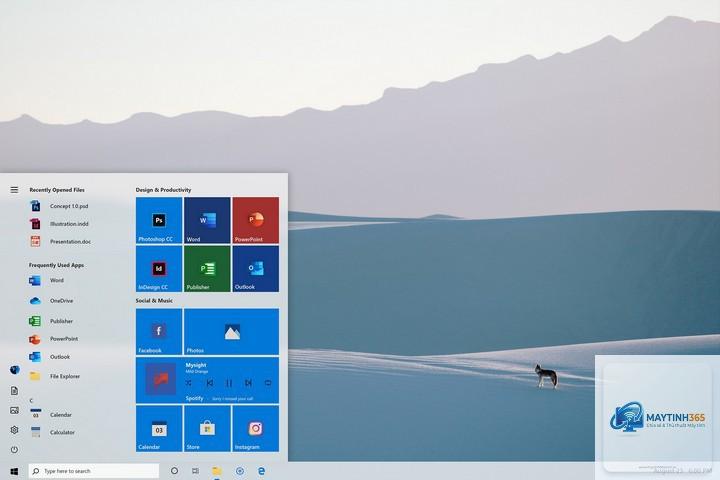 cách thiết kế start menu tối giản