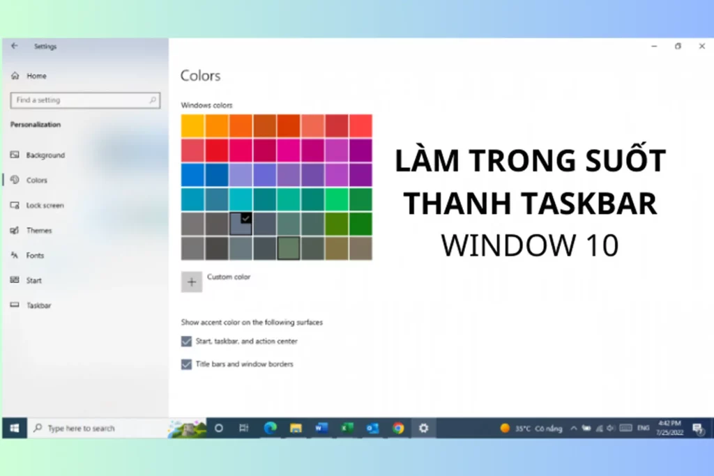 cách thiết kế taskbar hiện đại
