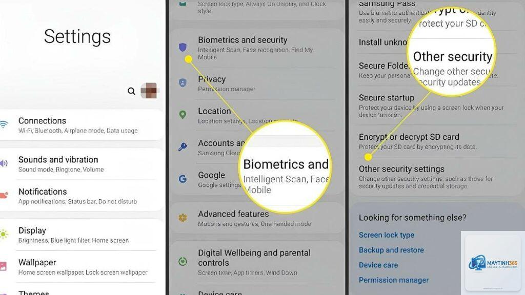 cách thiết lập app security