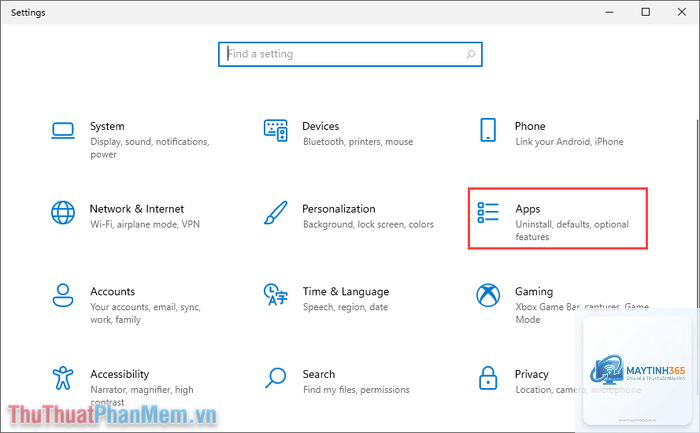 cách thiết lập apps settings windows 11