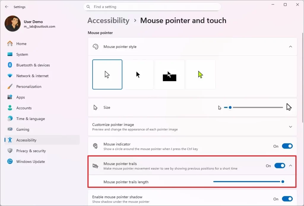 cách thiết lập cuộn chuột windows 11