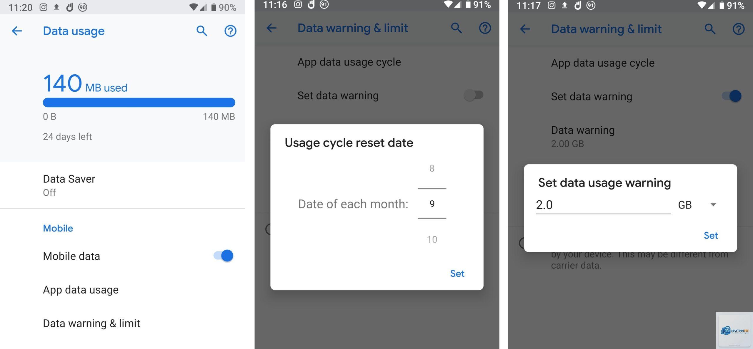 cách thiết lập data limit - Hình 1