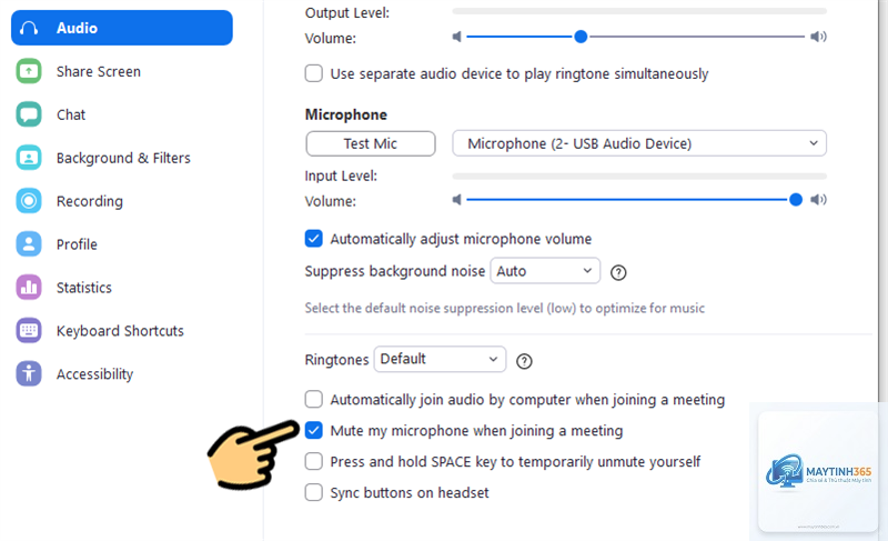 cách thiết lập micro cho zoom