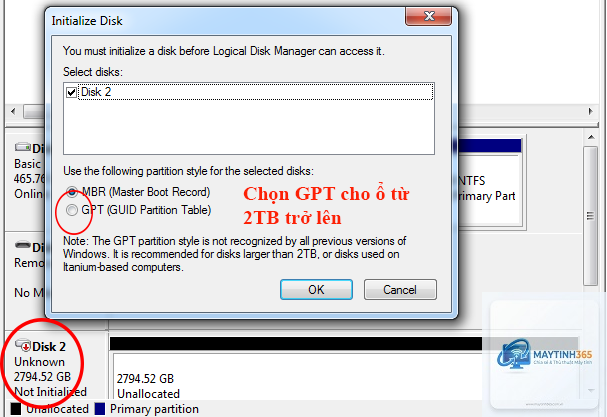 cách thiết lập ổ đĩa gpt