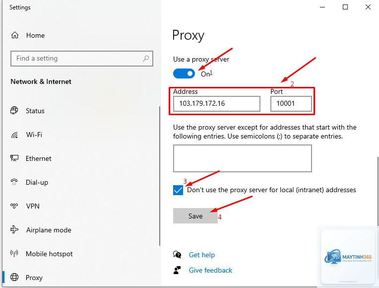 cách thiết lập proxy thủ công
