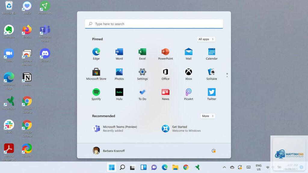 cách thiết lập start menu windows 11