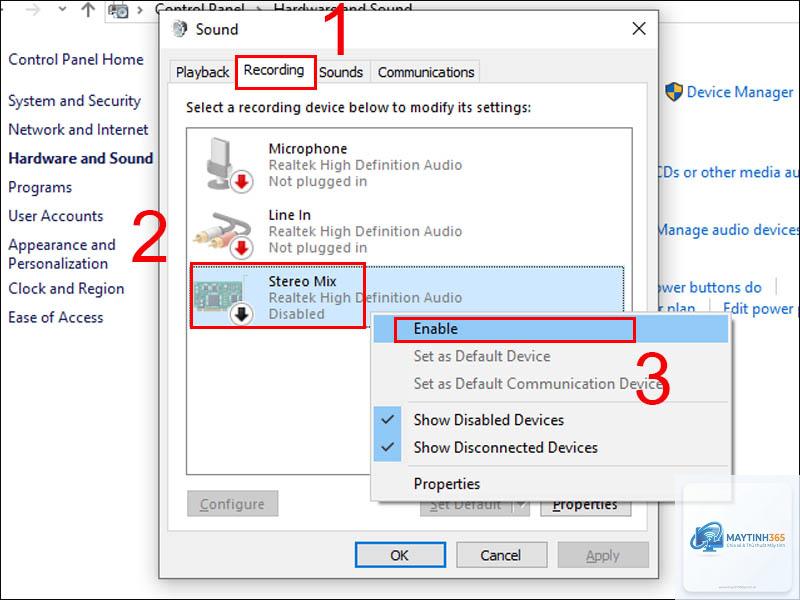 cách thiết lập stereo sound