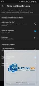 cách thiết lập video quality