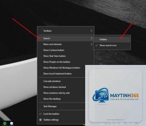 cách thu nhỏ ô tìm kiếm taskbar