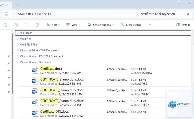 cách tìm kiếm nâng cao trong file explorer