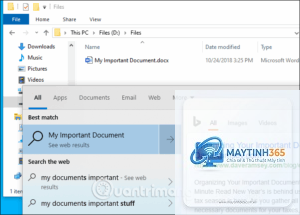 cách tìm kiếm nhanh bằng start menu