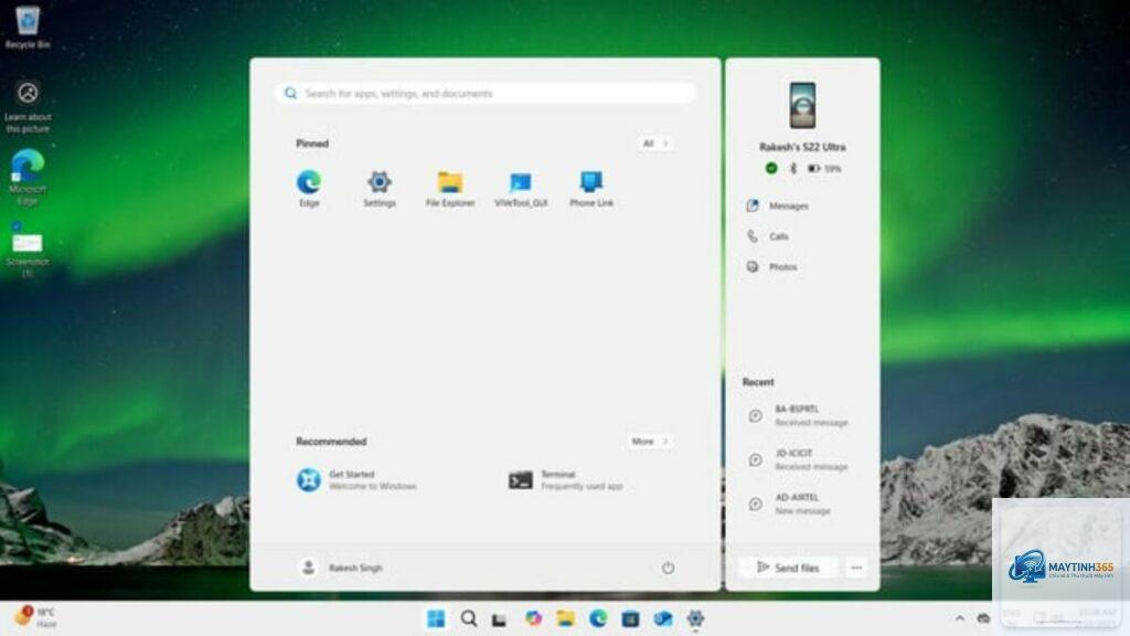 cách tổ chức công việc với start menu