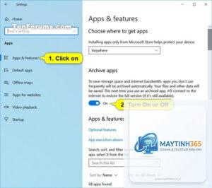 cách tối ưu app archive