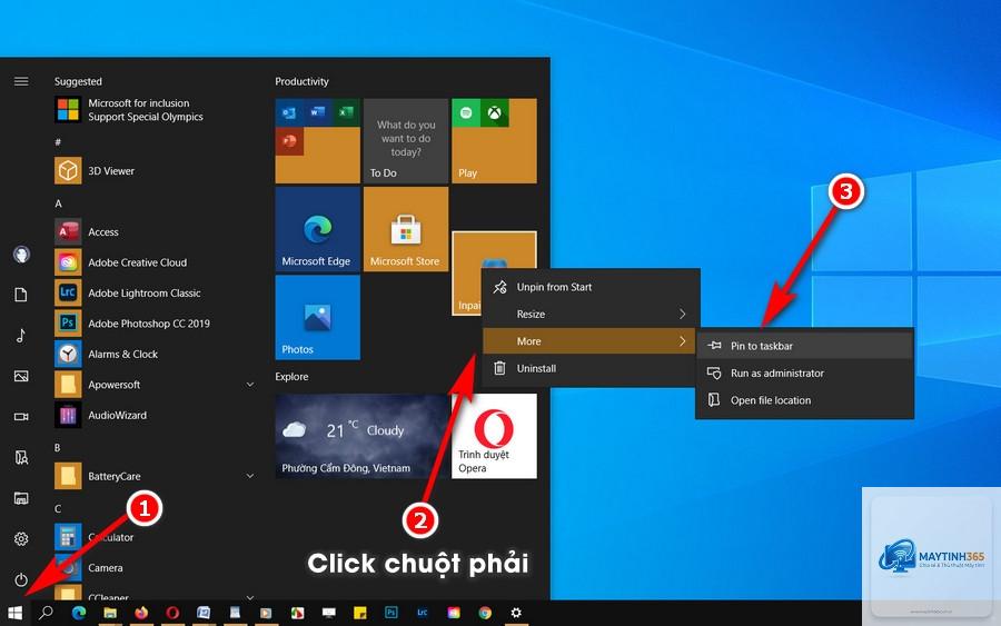 cách tối ưu biểu tượng taskbar