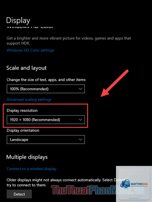 cách tối ưu display scaling