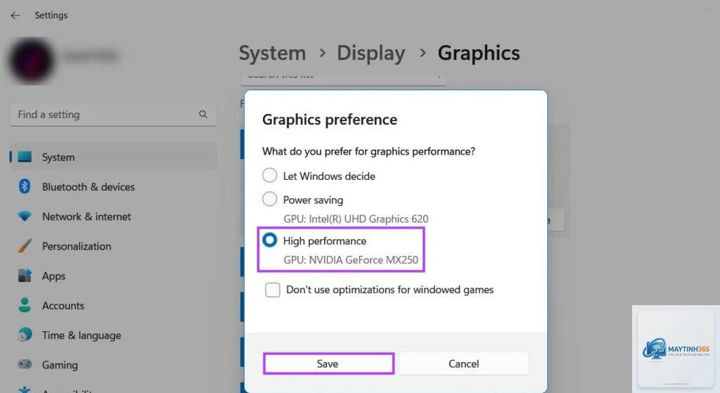 cách tối ưu graphics options
