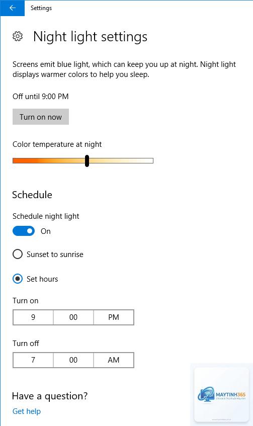 cách tối ưu night light settings - Hình 3
