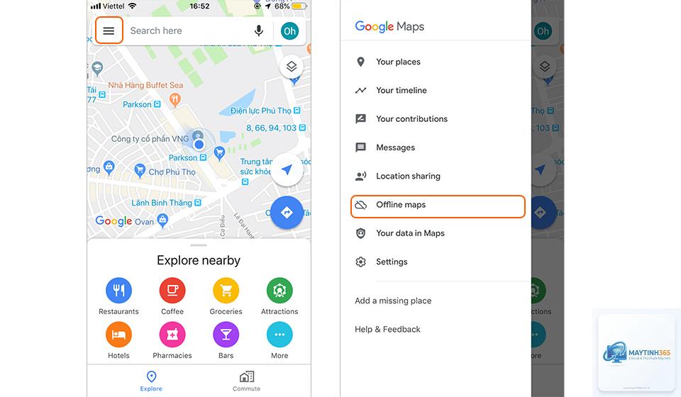 cách tối ưu offline maps