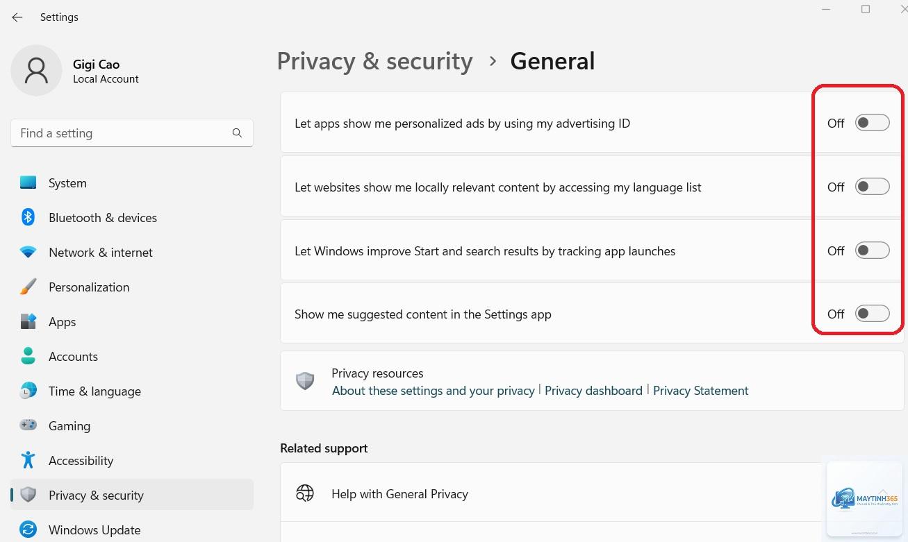 cách tối ưu privacy settings windows 11 - Hình 3