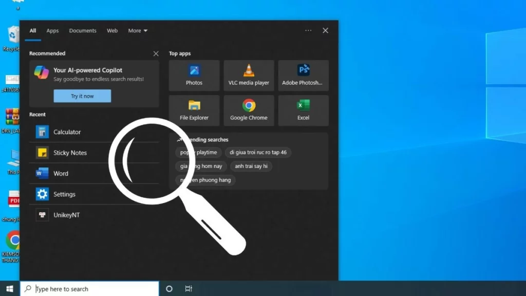 cách tối ưu search taskbar