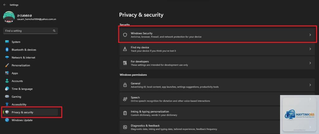 cách tối ưu security settings windows 11