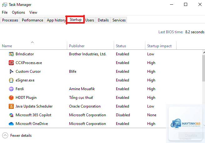 cách tối ưu startup bằng task manager - Hình 1