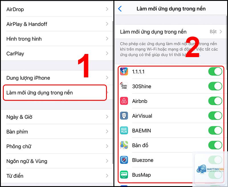 cách tối ưu ứng dụng nền