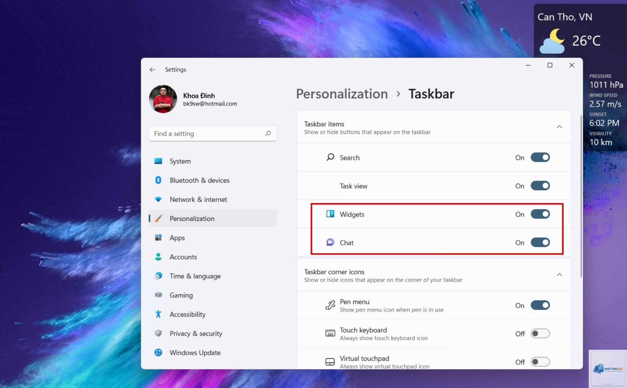 cách tối ưu widget taskbar - Hình 1
