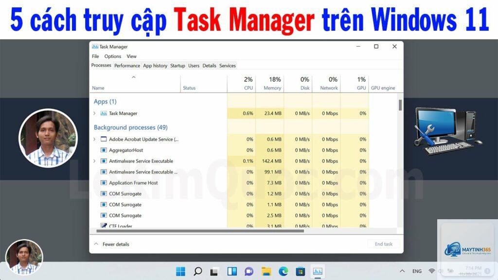 cách truy cập task manager nhanh