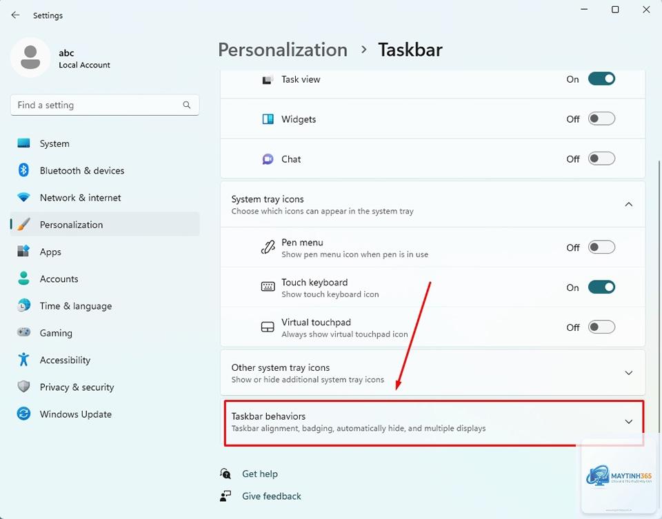 cách tự động ẩn taskbar windows 11