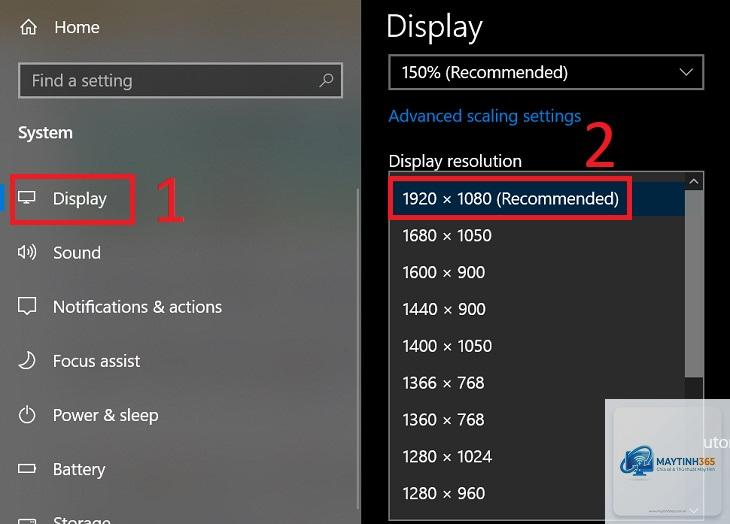 cách tùy chỉnh display settings
