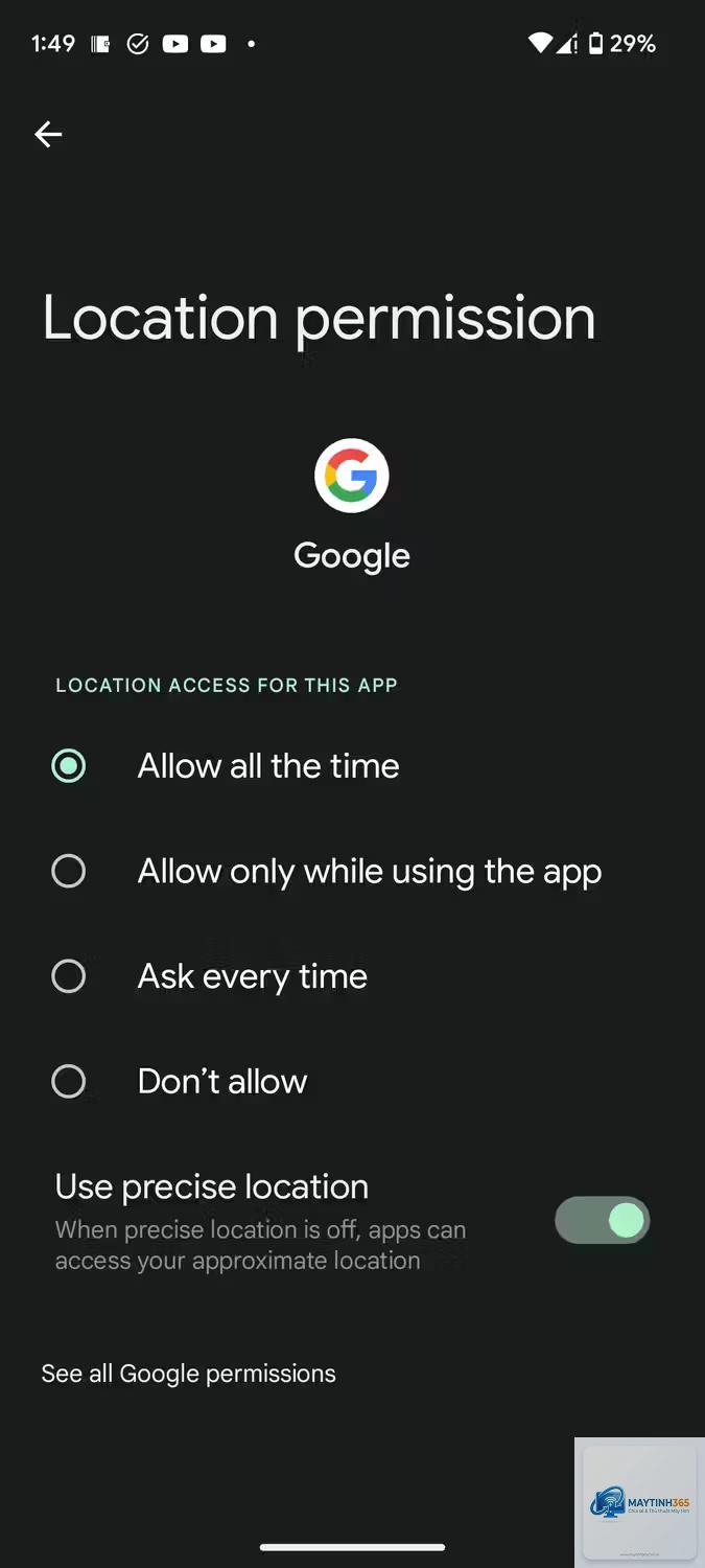 cách tùy chỉnh location permissions - Hình 1